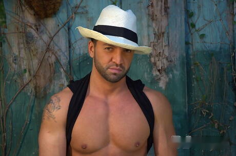 Latin stud Dominic Pacifico play with sex toy outside