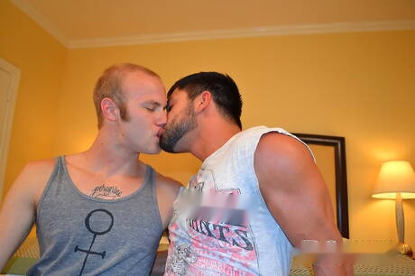 Superstud Cal Parker and american muscular Dominic Pacifico in hot homosexual scene