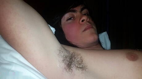 Husky guy Declan playing with cock