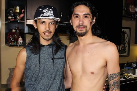 Latino stud Maxx Stoner and superstud Rave in blowjob scene