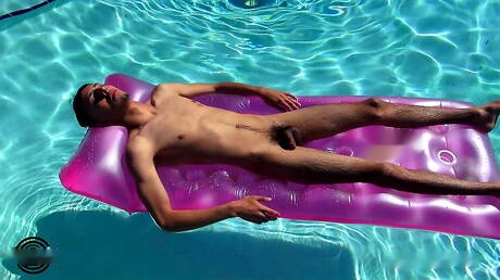 SpunkU: Young dude Rica Trujillo and american young Alex Miles fuck ass after blowjob at the pool