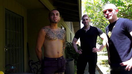 SpunkU: Sexy americans, strongman Matthew Grande and muscular Sir Jet fuck ass after sucking outside