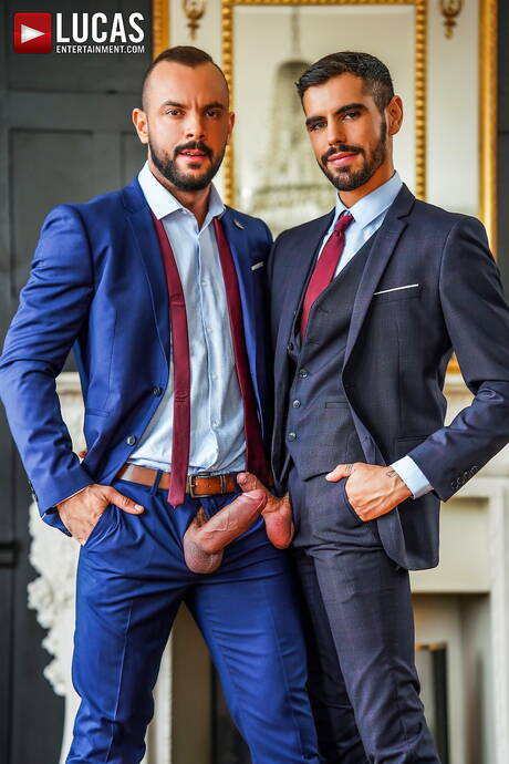 Lucas Entertainment: Portuguese mature bear Sir Peter and french hunk Valentin Amour in hot anal sex