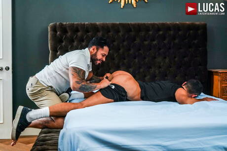 Lucas Entertainment: French superstud Valentin Amour and venezuelan hunky guy Viktor Rom fuck after blowjob