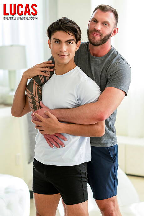 Lucas Entertainment: Tough guy Adam Gray and latin hunk Alfonso Osnaya in hot homosexual action