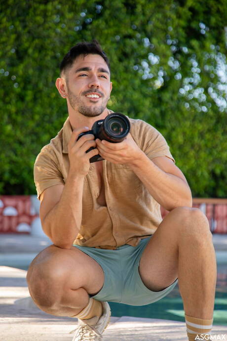 ASGmax Originals: Horny guys Nico Coopa, Kyle Fletcher and Derek Kage have 3some anal sex at pool