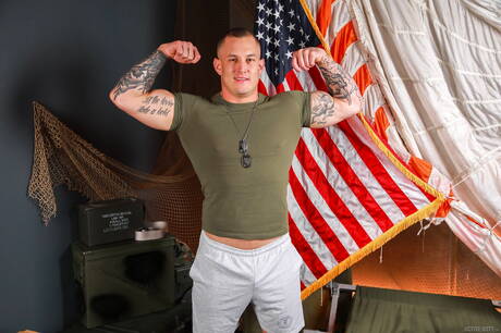 Active Duty: Nice american boys otter Andrew Miller and husky guy Brock Kniles sucking and screwing each other