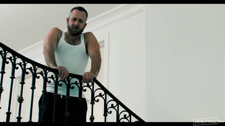 Disruptive Films: Hot american boys twink Dylan Hayes and gay bear Joel Someone in hot ass fuck action in kitchen