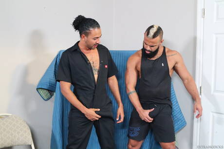 Latin hunk Tony Orion and well-built King Cuba in hot anal sex