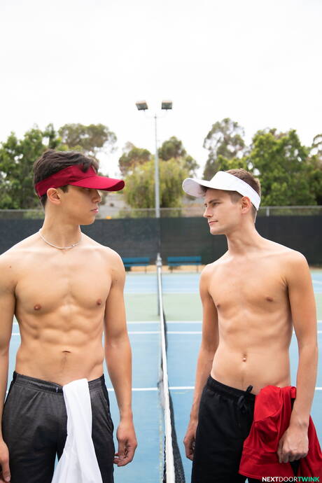 American hot twink Trevor Harris and latin hunk Cameron Neuton in hot anal sex outdoor