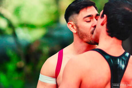 Nice american buddies husky guy Nico Coopa and well-built Reese Rideout fuck ass after blowjob outdoor