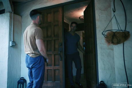 Nice american buddies husky guy Nico Coopa and well-built Reese Rideout fuck ass after blowjob outdoor