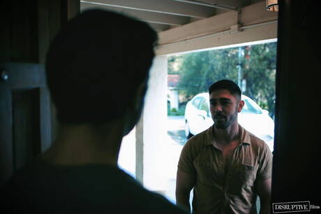 Nice american buddies husky guy Nico Coopa and well-built Reese Rideout fuck ass after blowjob outdoor