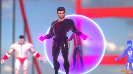 Der böse Bösewicht Doctor Power wird von mehreren Schwänzen gefickt