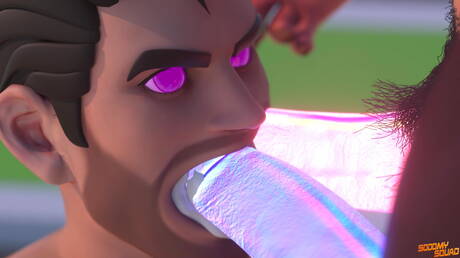 Der böse Bösewicht Doctor Power wird von mehreren Schwänzen gefickt