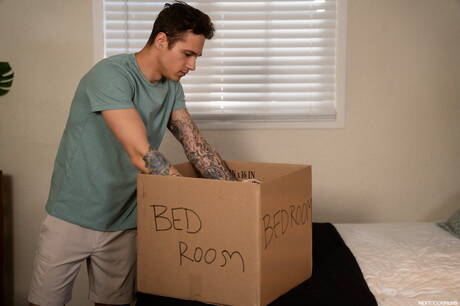 Nice american buddies twink Jayden Marcos and muscular Derek Kage in hot anal sex