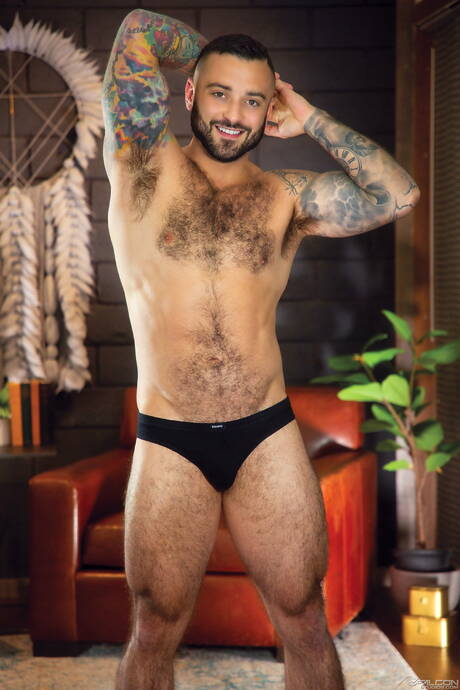 Falcon Studios: Hot american boys hairy bear Drew Valentino and tough guy Jc Hunt fuck ass after blowjob