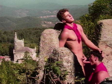 Czech tough guy Sebastian Bonnet and hunk Jiri Lubov banged each other outdoor