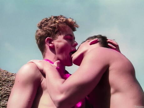 Czech tough guy Sebastian Bonnet and hunk Jiri Lubov banged each other outdoor