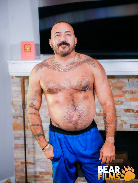 Mexican hot bear Alessio Romero posing naked