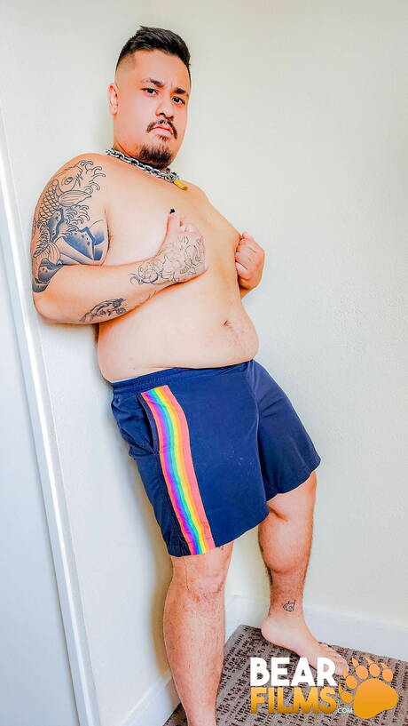 Asian nice Neon Pup undressing and showing hot ass