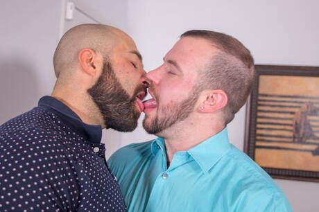 Bear Films: American bear Atlas Grant and  Chip Young fuck ass after blowjob