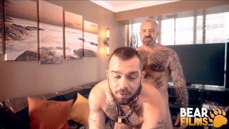 Bear Films: Canadian mature bear Marc Angelo and canadian bear Jeremy Feist fuck ass after sucking dick