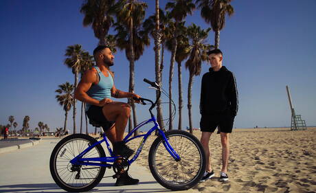 American stars pretty boy Avery Jones and mature bear Sharok love each other outdoor