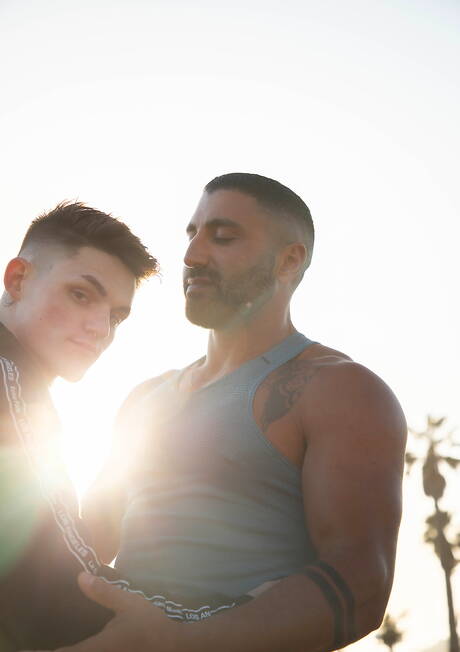 American stars pretty boy Avery Jones and mature bear Sharok love each other outdoor