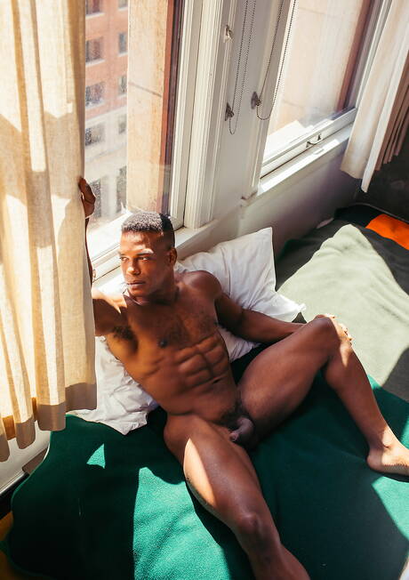 Hot american dudes superstud Adrian Hart and beautiful boy Leo Grand in hot interracial ass fuck action