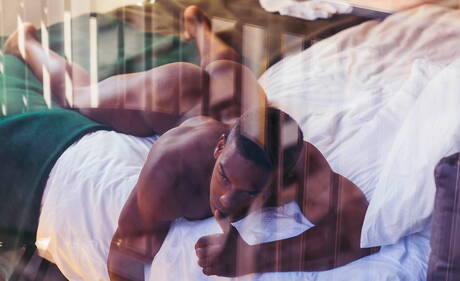 Hot american dudes superstud Adrian Hart and beautiful boy Leo Grand in hot interracial ass fuck action