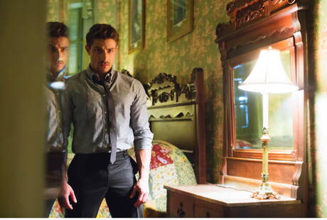 Cocky Boys: Adam Ramzi,Calvin Banks,Carter Dane,Jacen Zhu,Levi Karter and Sean Ford posing outdoors and sucking each other