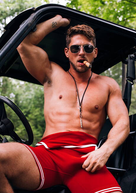 Nasty guys Dallas Preston, Drew Dixon and Roman Todd drilling an ass outside