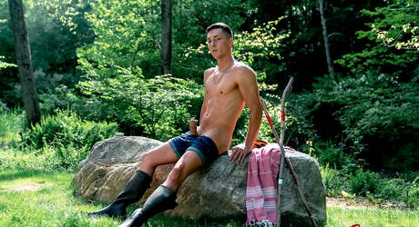 Cocky Boys: Hot american boys young dude Leo Grand and beefcake Tristan Hunter fuck after blowjob outdoor