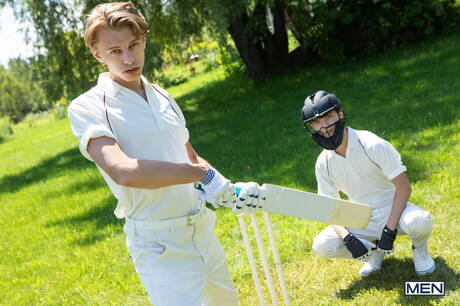 Canadian beautiful boy Leo Louis and american pretty boy Sam Ledger love each other outdoor