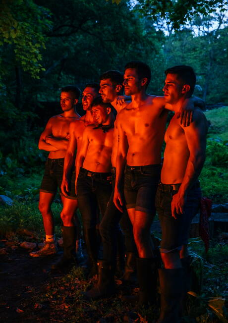 Nasty boys Jacob Acosta, Kane Fox and Trevor Brooks in hot threesome ass bang outdoor