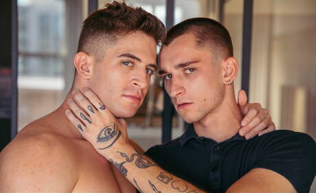 Heiße amerikanische Twinks Theo Brady und der muskulöse Trevor Brooks haben harten Analsex