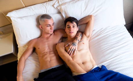 Hot american dudes young Leo Grand and young Theo Brady in hard anal sex