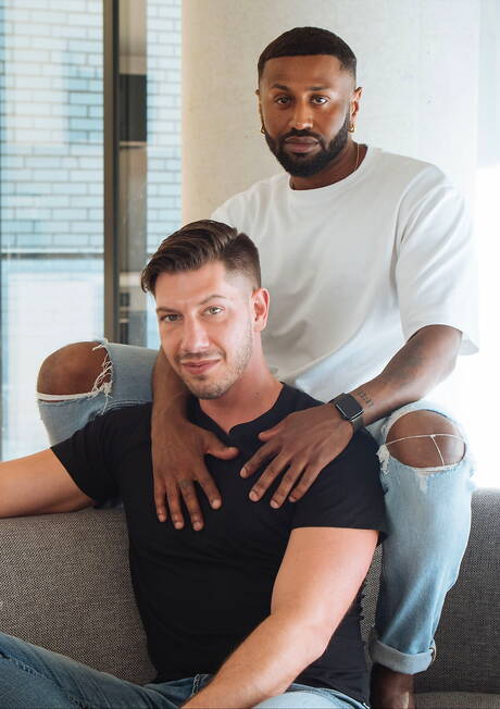 Cocky Boys: American stars bull Braxton Cruz and superstud Jordan Starr have interracial anal sex