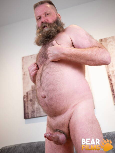 Der haarige Bär Canadad zeigt einen perfekten Körper