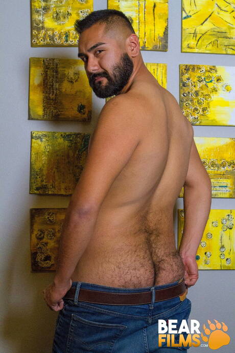 Amerykański owłosiony ogier Avi Strider rozbiera się i pokazuje gorący tyłek