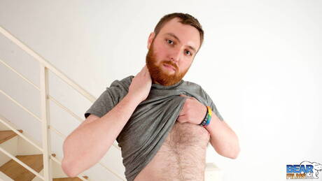 American gay bear Colt Cox undressing and showing tight ass