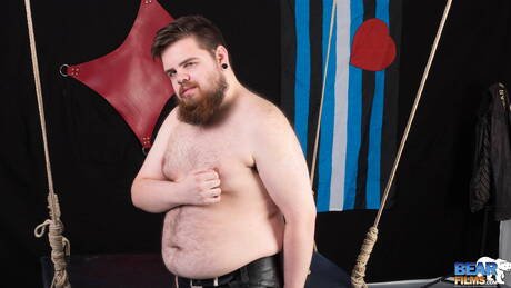 Canadian hairy stud Claudio White jerking his dick