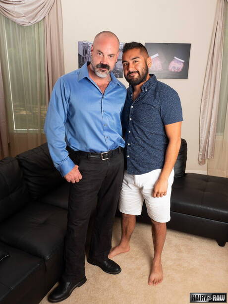 Hairy and Raw: American pornstars strong bull Scotty Rage and hairy stud Avi Strider fuck ass after sucking