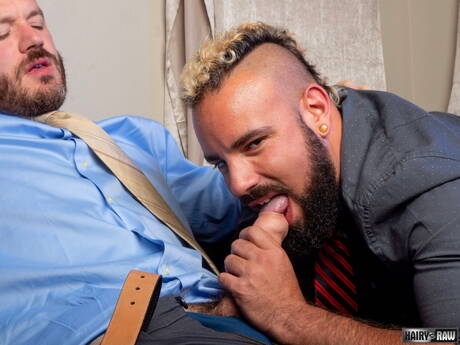 American pornstars hairy bear John Thomas and hot bear Luis Vega have anal sex