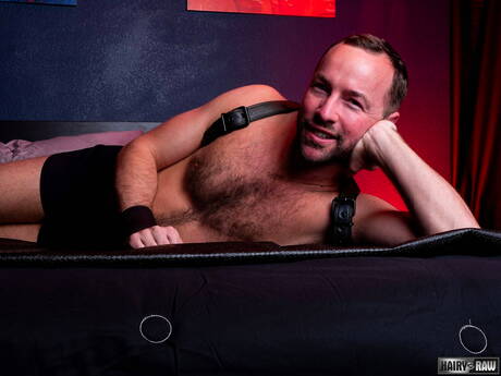 Hairy and Raw: American tough guy Alex Hawk posing naked and showing tight ass