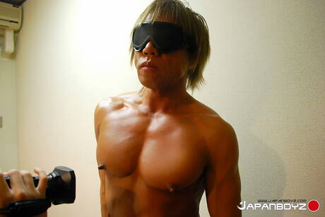 Asian tough guy Ko Muscle Japan teasing his cock