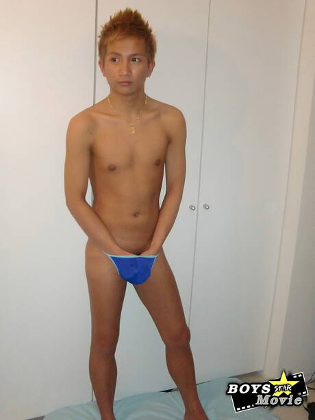Asian beautiful boy Kego jerking with sex toy