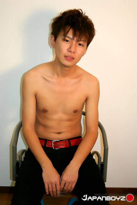 Asian young dude Yura teasing his dick