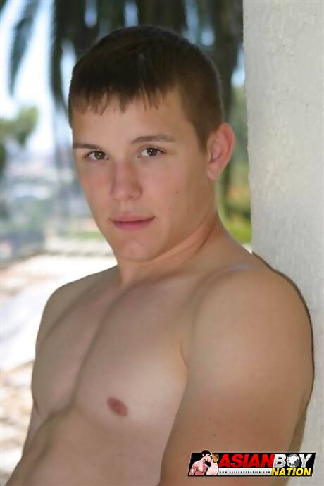 Tough guy Ricky Hawke teasing his cock outdoor